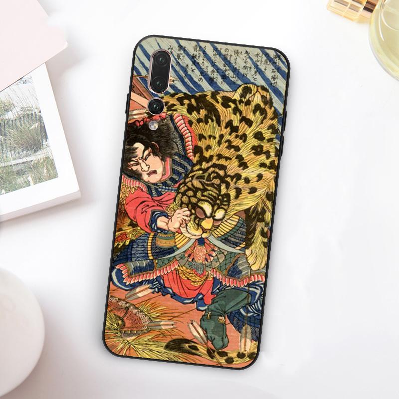 Japanese Ukiyo-e Art Panther Tiger For Huawei Nova Y73 Y72 Y90 Y70 Y60 Y91 Y61 12s 12i 11i 8i 9 10 SE P60 P30 Pro P40 Lite Case
