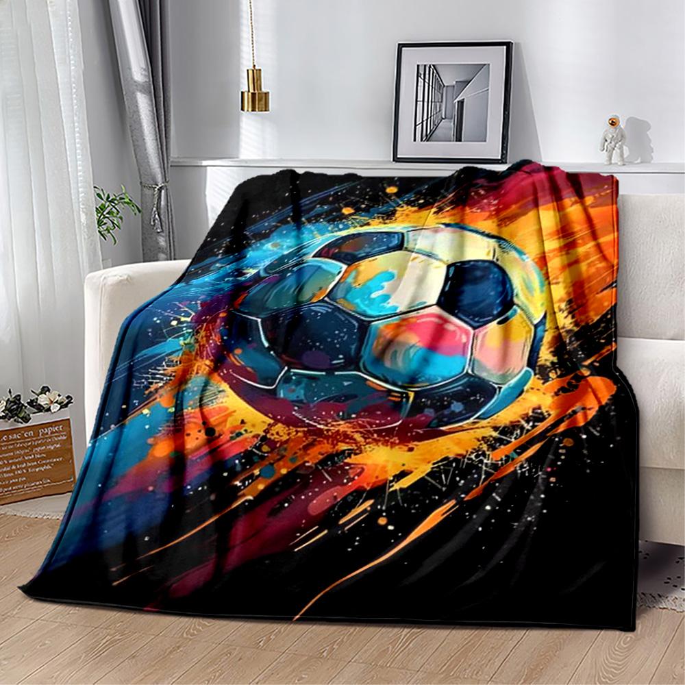 1pc Soccer Ball Blanket Comfortable Soft Lightweight Multi Purpose Blanket Travel Camping Picnics Sofa Office Bed Living Room Gift Friends Family