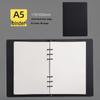 Minimalist Black A5 PU Leather Loose-Leaf Notebook with Black Card Paper Inner Pages