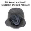Men Hat 3-in-1 Knitted Baseball Cap with Ear Flaps Imitation Mink Fur Lining Quick-Drying