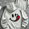 Casual Hooded Sweatshirts for Boys and Girls, Featuring Cartoon Smiley Facesperfect for Autumn wearHalloweenand Christmas Gifts.