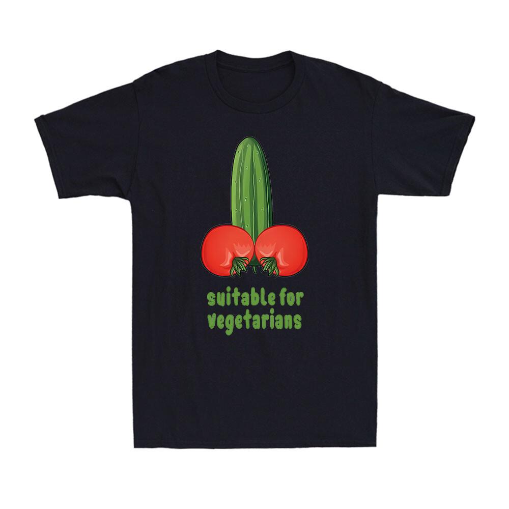 Suitable for Vegetarians Funny Joke Vegan Rude Vegetable Gift Men s T-Shirt S разноцветный