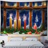 Christmas Santa Claus Workshop Tapestry Wall Hanging Festive Xmas Holiday Party Backdrop Decor for Bedroom Living Room