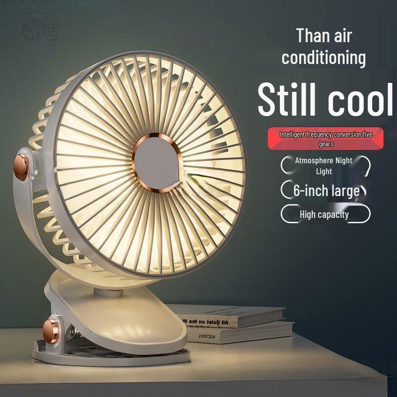 Rechargeable Clip-On Mini Fan: Ideal for Dorms, Beds, Desks, Offers Quiet Operation & High Airflow