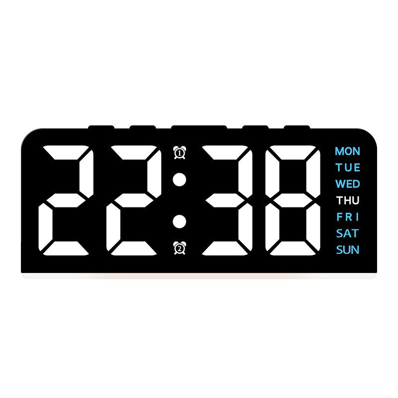 7'' LED Digital Alarm Clock Table Clock Three-Level Adjustable Brightness Dimmer/Dual Alarm/Temp/Date/Night Light for Bedrooms
