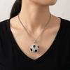 Metal Chain Football Necklace Rhinestone Soccer Necklace Football Pendant Choker  Sports