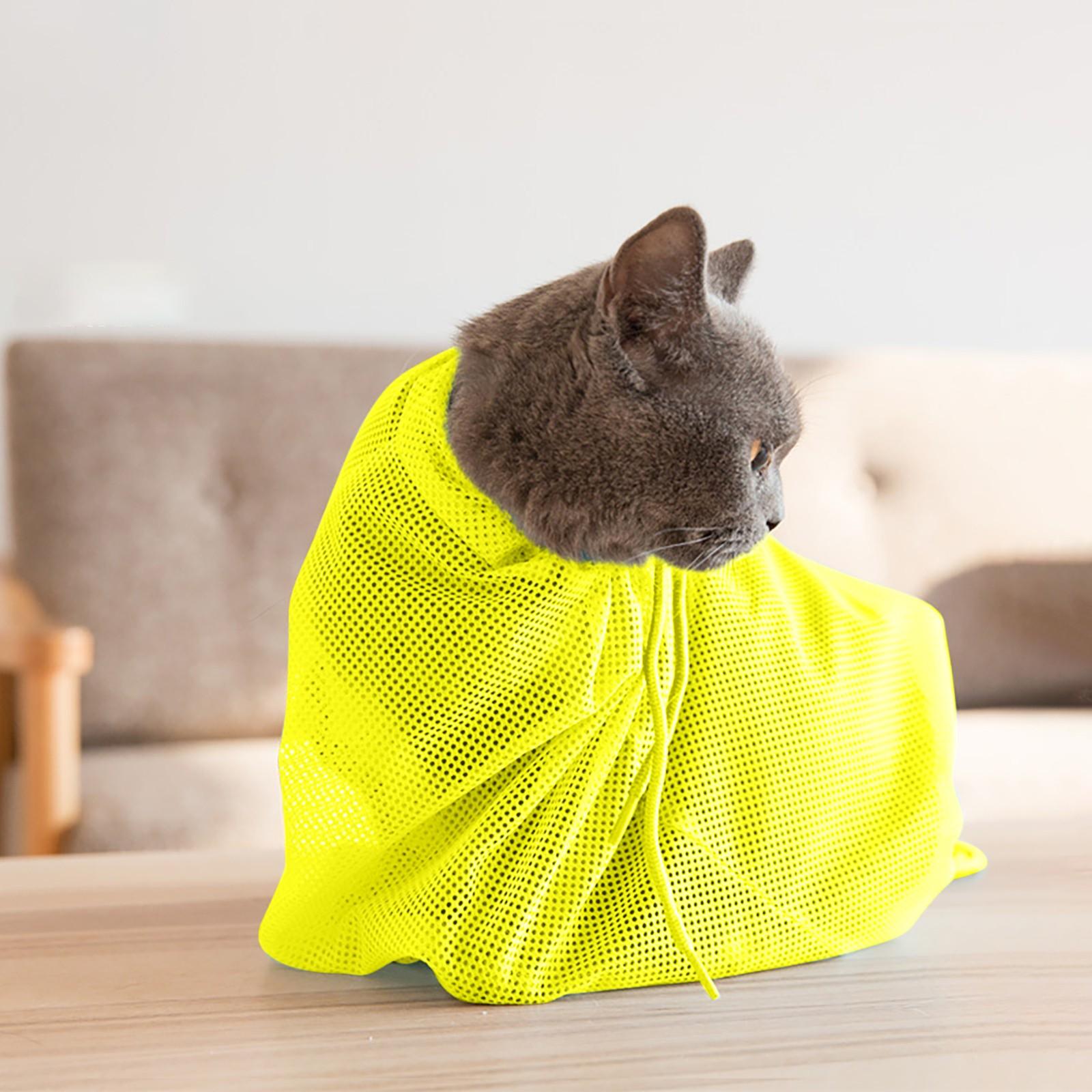 

Многофункциональная сумка для ванны для кошек. Дышащая сумка для ванны. Сумка для удержания кошек от укусов и царапин.