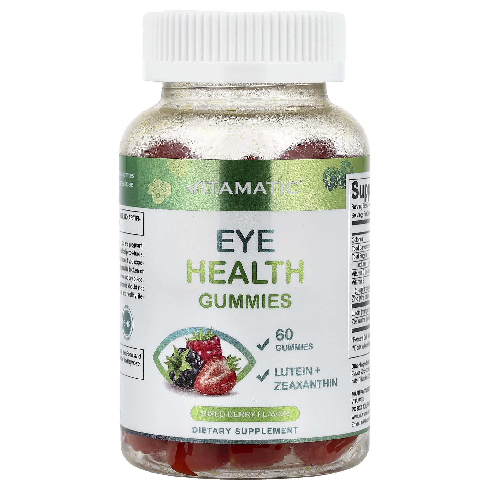 

Vitamatic Eye Health Gummies, Mixed Berry, 60 Gummies