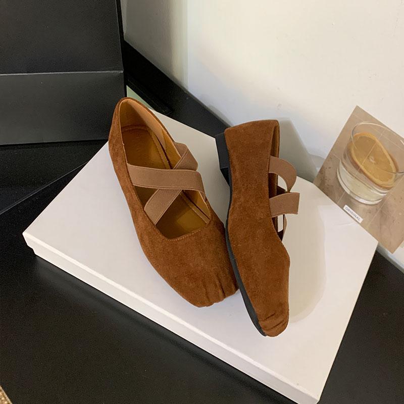 Fashion Fashion Elastic Band Women Flats With Shoes Square Toe Casual Female Footwear Shallow Ladies Ballet Flats Shoes New