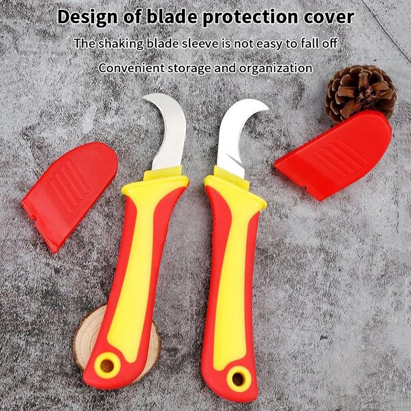 Hand Tool Insulated Knife Electricians Wire Stripper Cable Stripping Snips Straight Curved Blade Rubber Handle Peeling