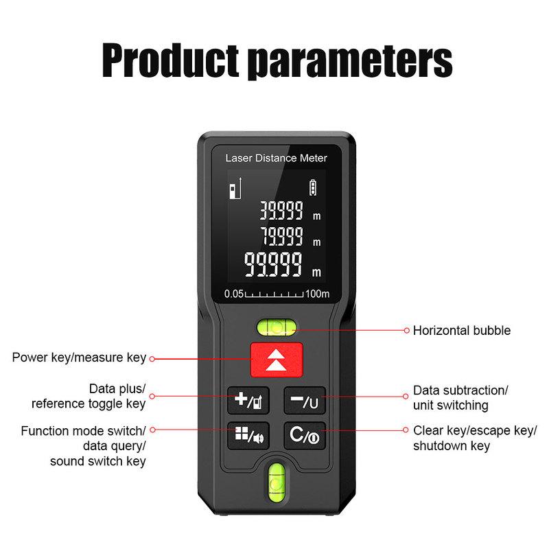BOAYAL Laser Distance Meter with 2 Bubble Levels 164ft 50m 60m 70m 100m Digital Laser Tape Measure Measuring Devic