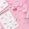 500 Pcs Decorative Sticker Pink Bows Seal Sticker Gift Box Blessing Sticker Adhesive Sticker for Scrapbooking Journal