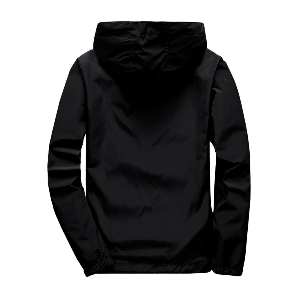 Unisex Lightweight Hooded Sports Jacket with Reflective Zipper Breathable Quick Dry with Storage Bag
