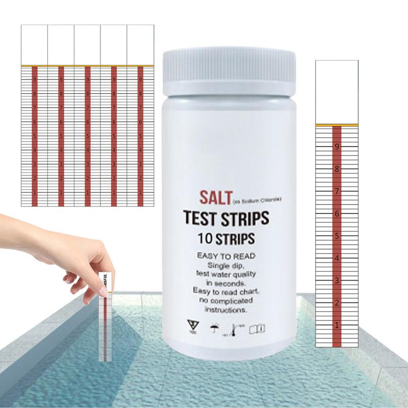 10pcs Multipurpose Saltwater Test Strips SPA Swimming Pool Water Tester Paper Tool Home Water Quality Test