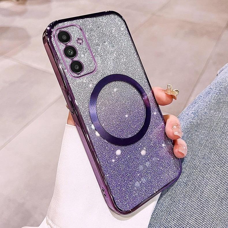 Applicable to OPPOReno12Pro mobile phone case magnetic suction electroplating gradual change glitter A58 simple 3A79 new anti-drop cover