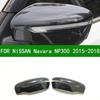 For Nissan Navara Np300 2015- Car Rearview Mirror Cover Trim, Black Carbon Fibre Side Mirror Cover 2015 2016 2017 2018