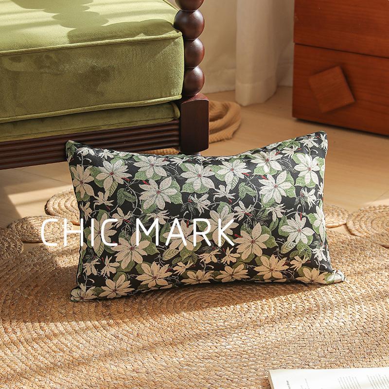 Garngefärbter Jacquard Kissenbezug 30X50/45X45cm Sofa Quadratisch Französischer Lendenkissenbezug Dekor Heim Dekorative Kissenhülle
