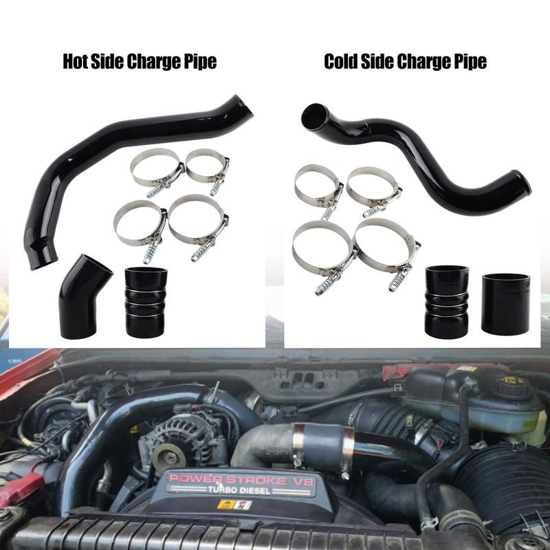 Turbo Intercooler kit Pipe Boot for Ford F250 F350 F450 F550 6.0L 03-07 Powerstroke Diesel Engines Tube Powerstroke Black