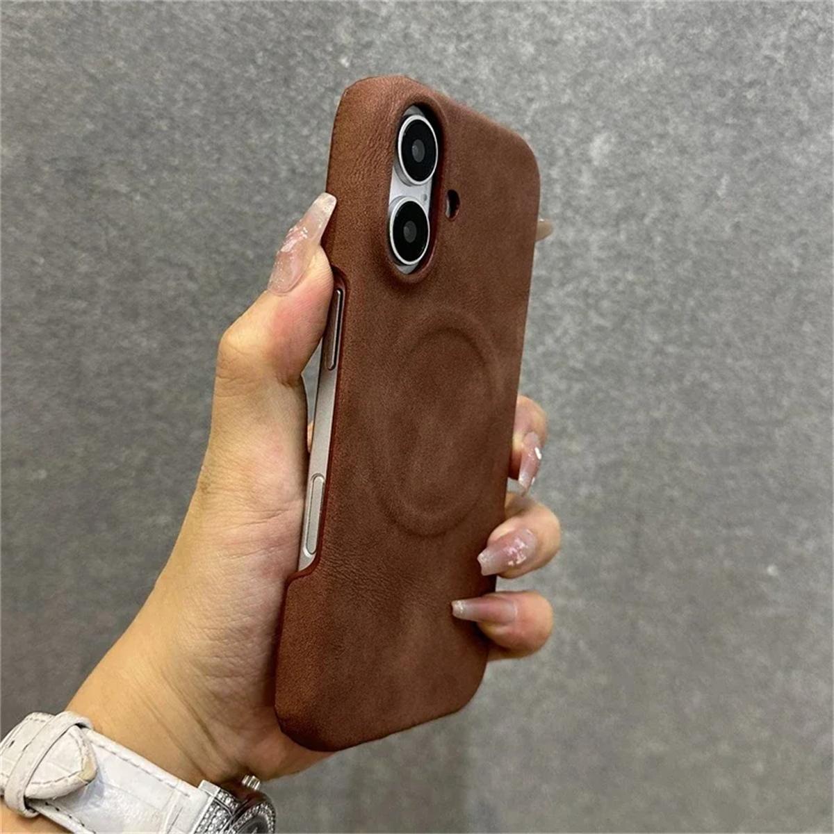 

Роскошный чехол Cortex Magsafe для беспроводной зарядки iPhone 16 16PRO 16PLUS 12 13 14 15 16 Pro Max Plus Магнитный бампер iPhone 15 Pro темно-коричневого