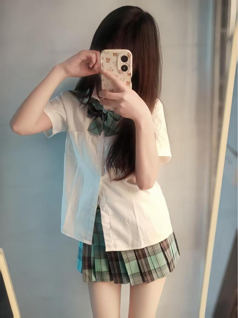 JK Academy Style Women's TR Fabric Shirt - Long/Short Sleeve Blouse for School, Summer Versatile