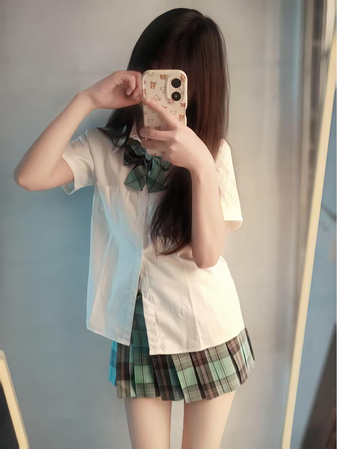 

JK Academy Style Women s TR Fabric Shirt - Long/Short Sleeve Blouse for School, Summer Versatile 2XL