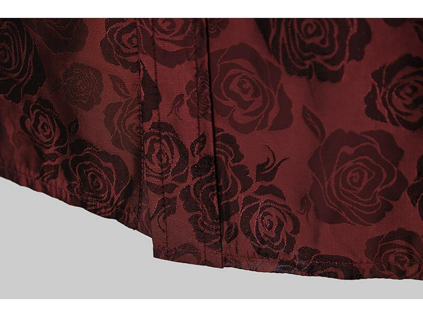 Men's Fashion Rose Print Long Sleeve Slim Fit Shirt – Autumn 2021 Collection