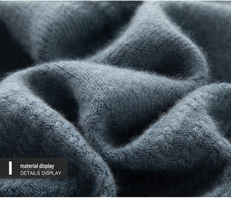 Men's Thickened V-neck Cashmere Sweater - Business Casual Autumn/Winter Jumper