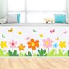Colorful Flowers Butterflies Window Stickers Static Cling Pvc Waterproof Floral Decal For Home Bedroom Bathroom Glass Decoration