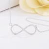 S925 Silver Necklace Pendant Temperament 8-character Diamond Inlaid Necklace Wedding Birthday Gift Jewelry
