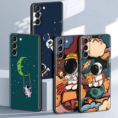 Husă Astronaut Universe pentru Samsung Galaxy S22 S21 Ultra S20 FE S10 S9 S8 Plus Note 20 10 Lite Husă moale neagră