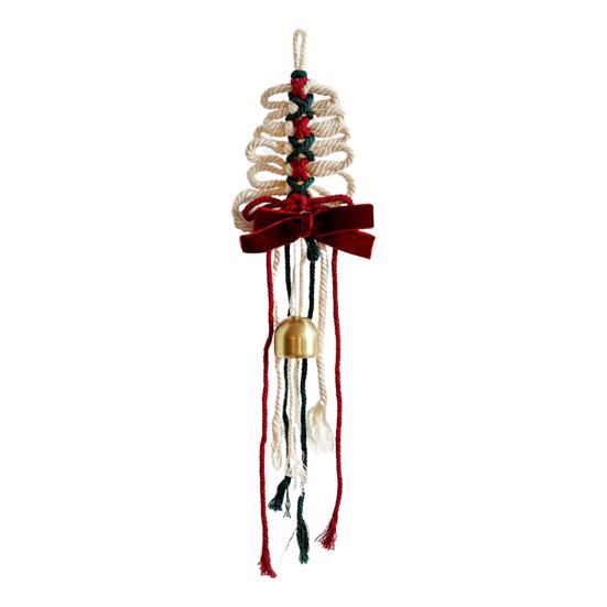 1/3Pcs Christmas Pendant with Golden Bells Colorful Rope Hand-Woven Christmas Tree Shape Seasonal Pendant Holiday Decoration