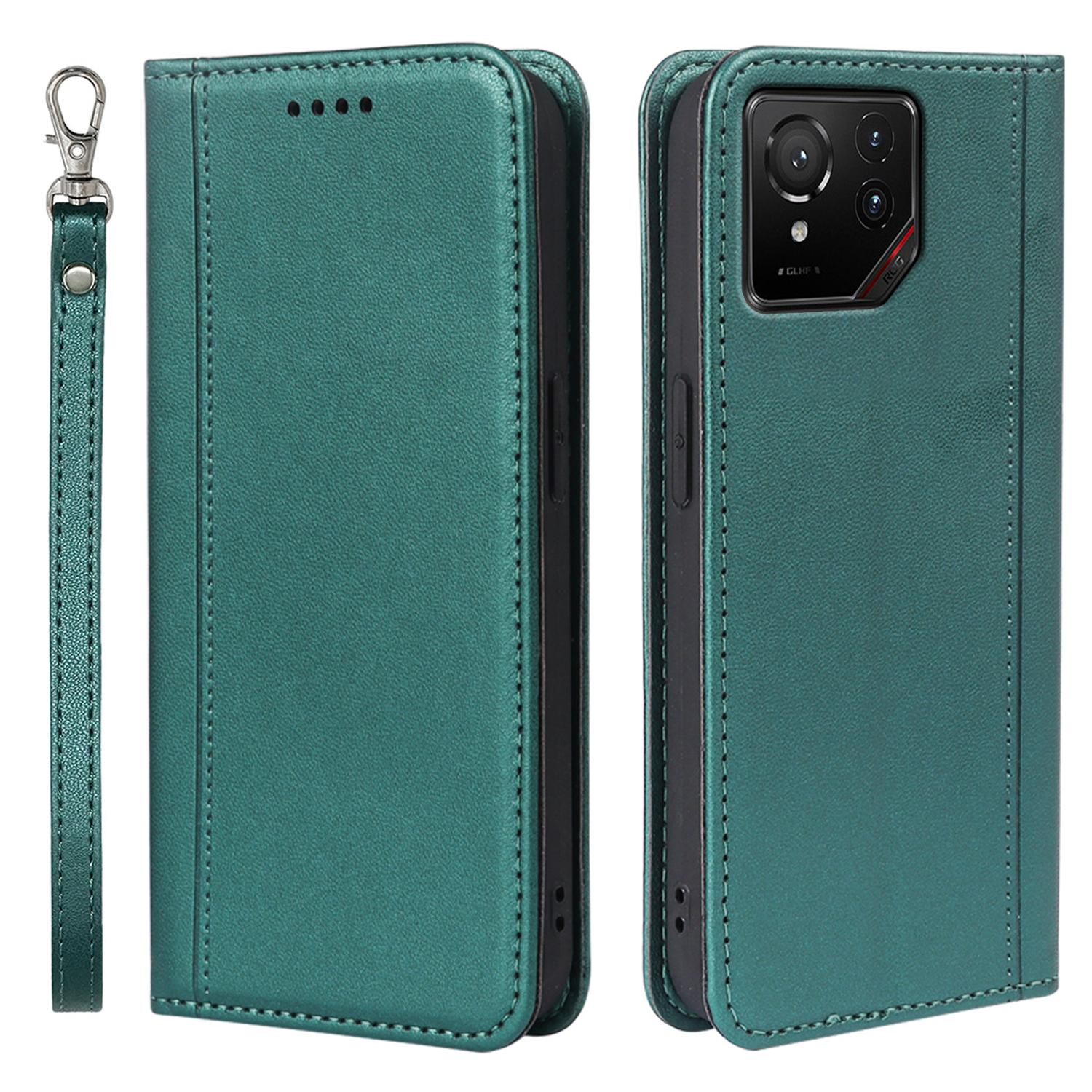 

HX01 For Asus ROG Phone 9 5G Wallet Case Magnetic Closing PU Leather Phone Cover Green