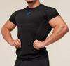 Men's Short Sleeve Gym Sports T-Shirt: Elastic, Crew Neck, Fashion Printed, Fitness Running Training Top