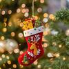 Christmas Socks Santa Claus Red Hanging Ornament Acrylic Decorative Keychain Pendant Xmas Stockings Wall Decoration