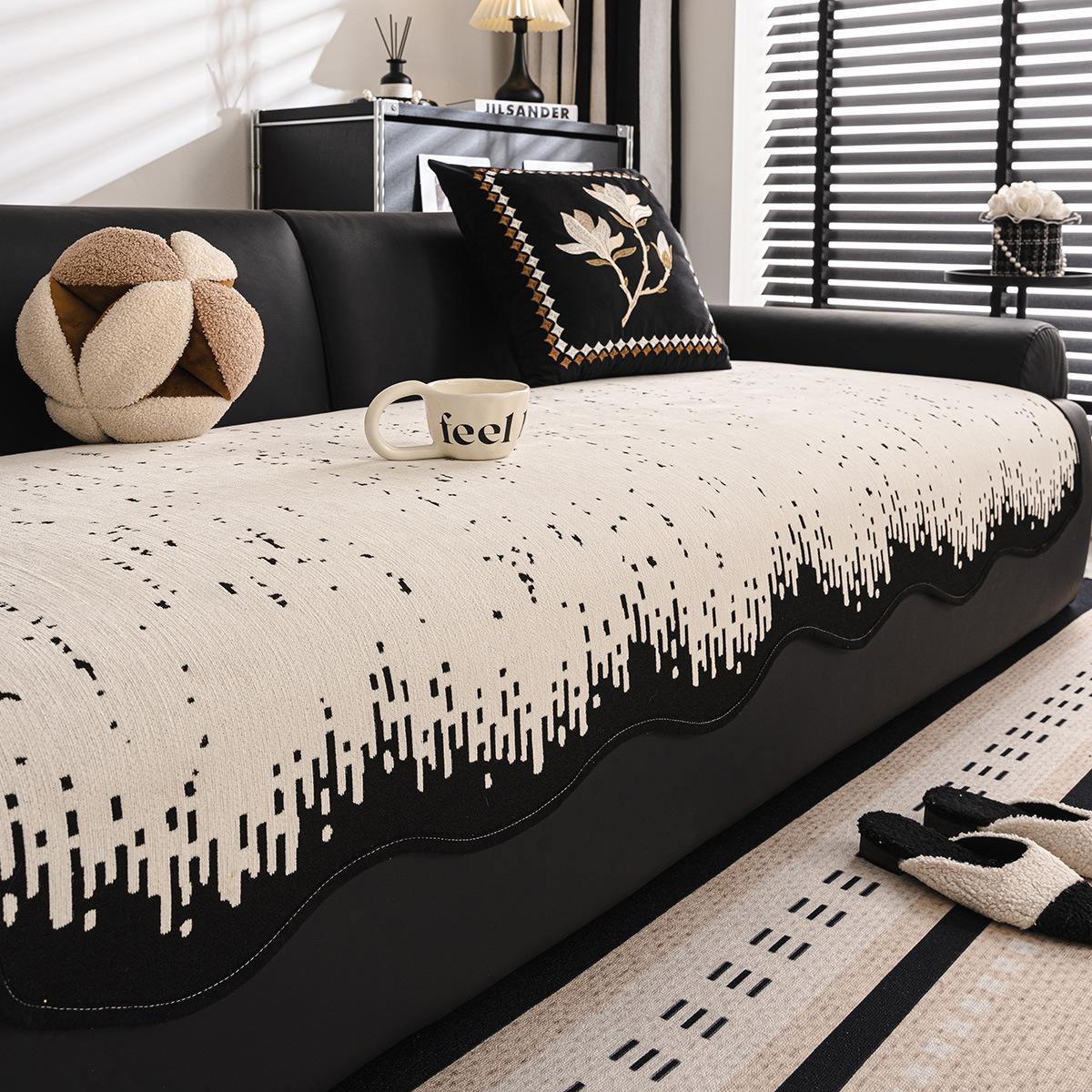 

Premium Four-Season Universal Sofa Cushion Chenier Non-Slip Special-Shaped Sofa Cover Cloth Anti-Cat Scratch And Anti-Run Sofa Seat Cushion 90*70cm