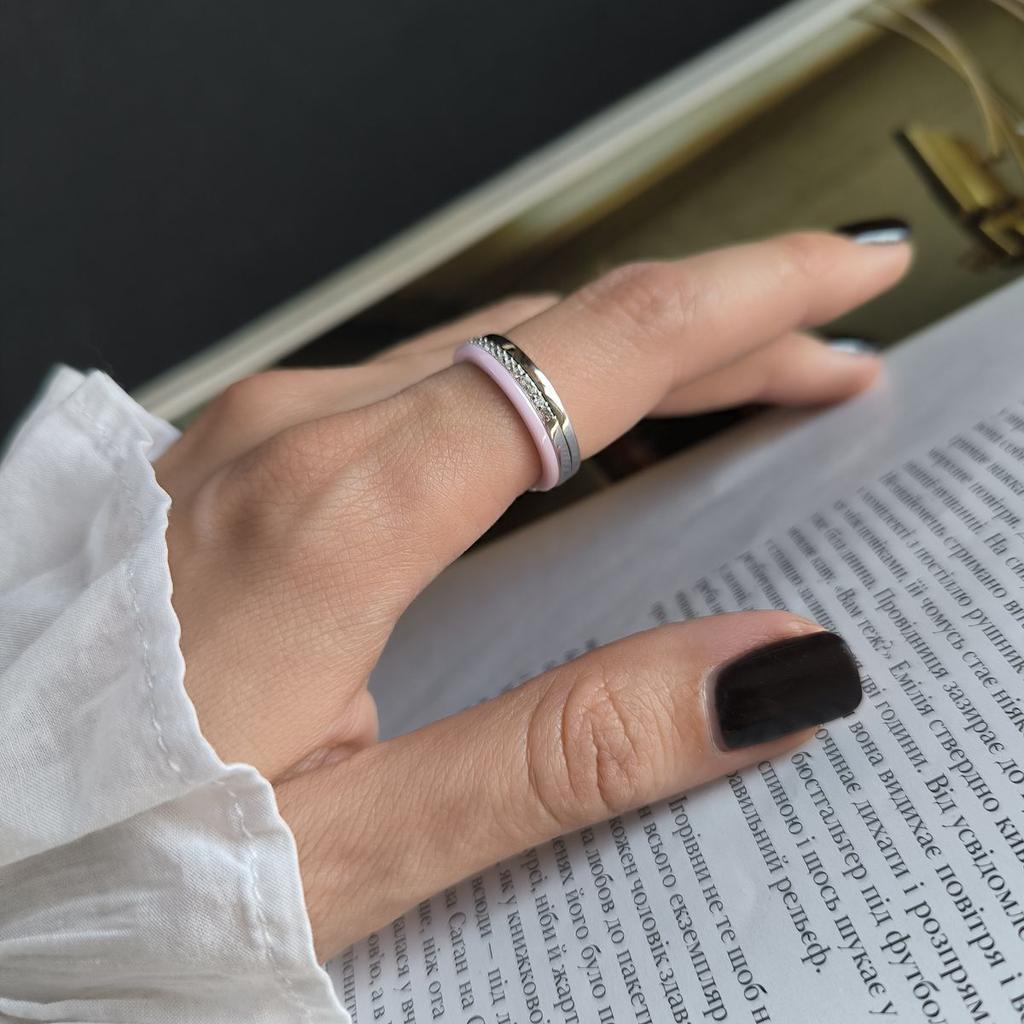 Srebrny pierścionek z ceramiką, waga produktu 4,12 g (60002342)