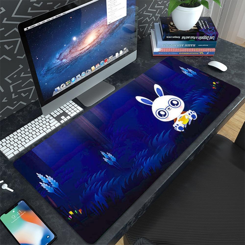 Lovely Cat Rabbit Animal Big Mouse Pad, Non‑Slip Rubber Base Desk Mat for Gamer Student Home Office Desktop Decor Gift