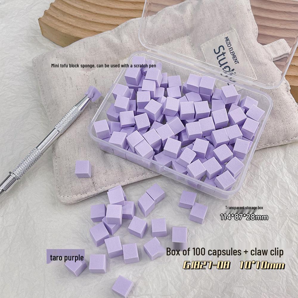 Nail Art Sponge: Professional Small Square Blending Tool for Gradient Blush and High-Density Cotton Application