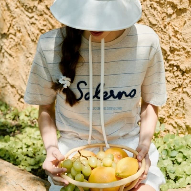 DEPOUND cotton ribbon bucket hat - white