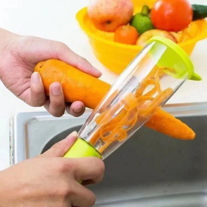 Stainless Steel Multi-purpose Fruit & Vegetable Peeler with Storage Box красный