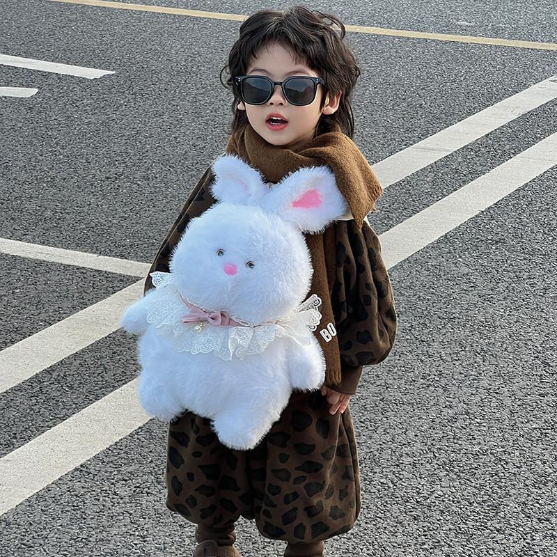 Plush Soft Stylish Bear And Bunny Toddler Backpack With Adorable Animal Design