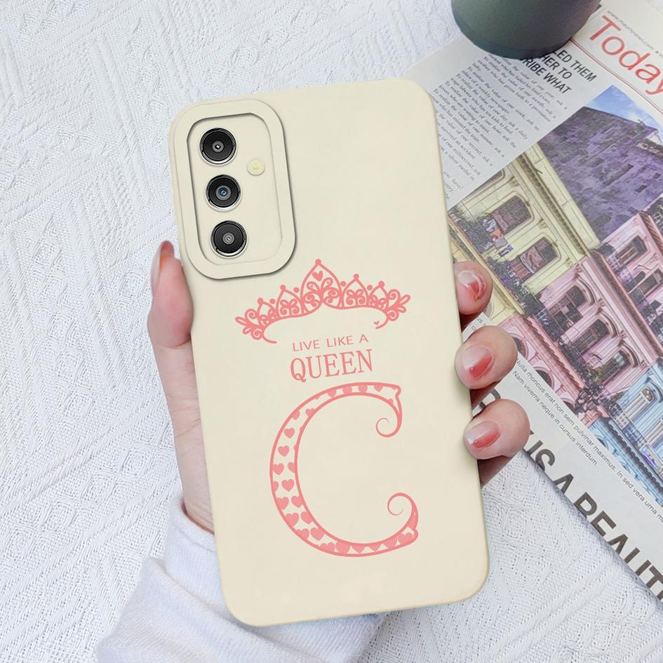 Case For Samsung Galaxy A02 A03S A13 A14 4G 5G A31 A51 A71 A24 Luxury Silicone Soft TPU Cover A-Z Letters For Samsung Galaxy A10S 20S Phone Bumper