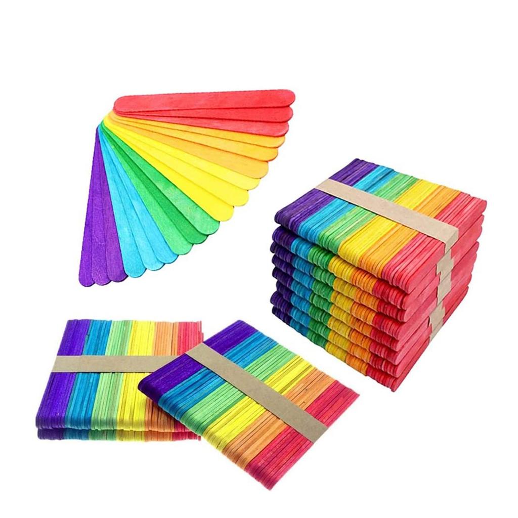 Colorful Popsicle Sticks For Crafts Large Color Craft Sticks 100 Sticks