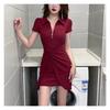 Summer temperament waist design feeling to cover the stomach and look thin dress slim body to cover the meat chic sexy hip skirt