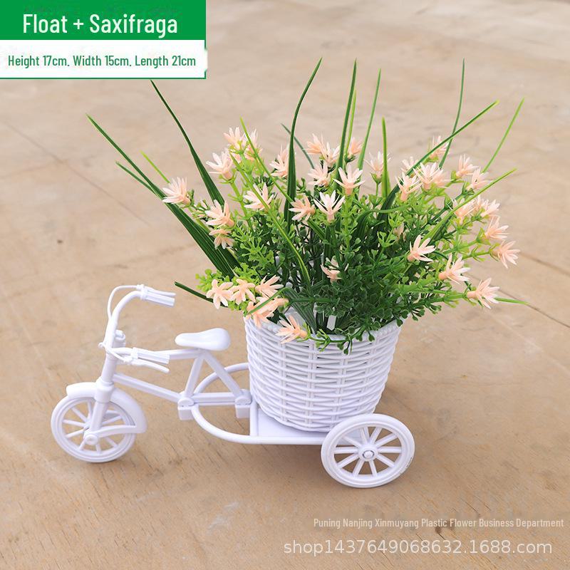 ოთახის ხელოვნური ყვავილების ნაკრები: პატარა ქოთნის ორნამენტები სახლისა და მანქანის დეკორაციისთვის