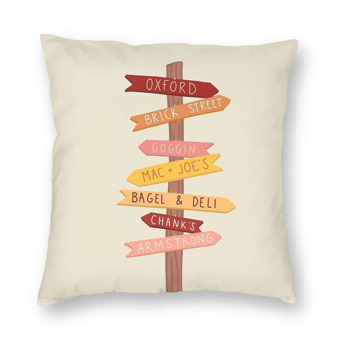 Miami University Sign Post Pillowcase Polyester Linen Velvet Pattern Zip Decorative Home Cushion Cover x 30x30cm