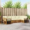 Outdoor Sectional Sofa Set with Cushions 7 pcs Natural and Cream