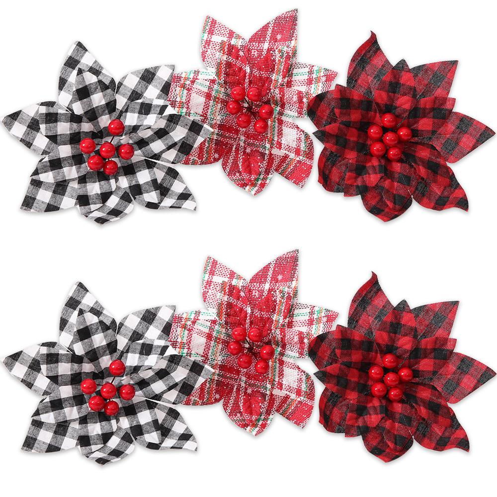 European Stunning Style Christmas Flowers Crafted From Luxurious Fabric Decor For