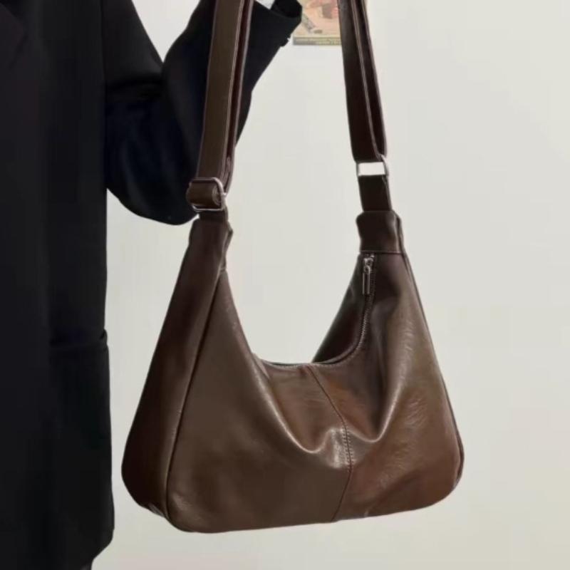 

Women s Versatile Shoulder Crossbody Bag Large Capacity Suitable for Students Commuting Underarm Tote Bag коричневий