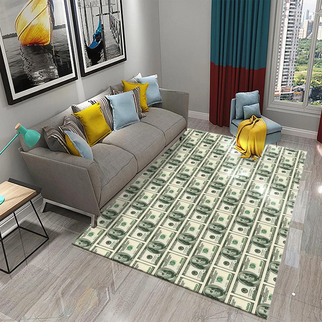 Dollar Money Pattern Carpet Hallway Entrance Doormat Living Room Floor Rugs Home Decor Kitchen Carpet Non-slip Bathroom Area Mat